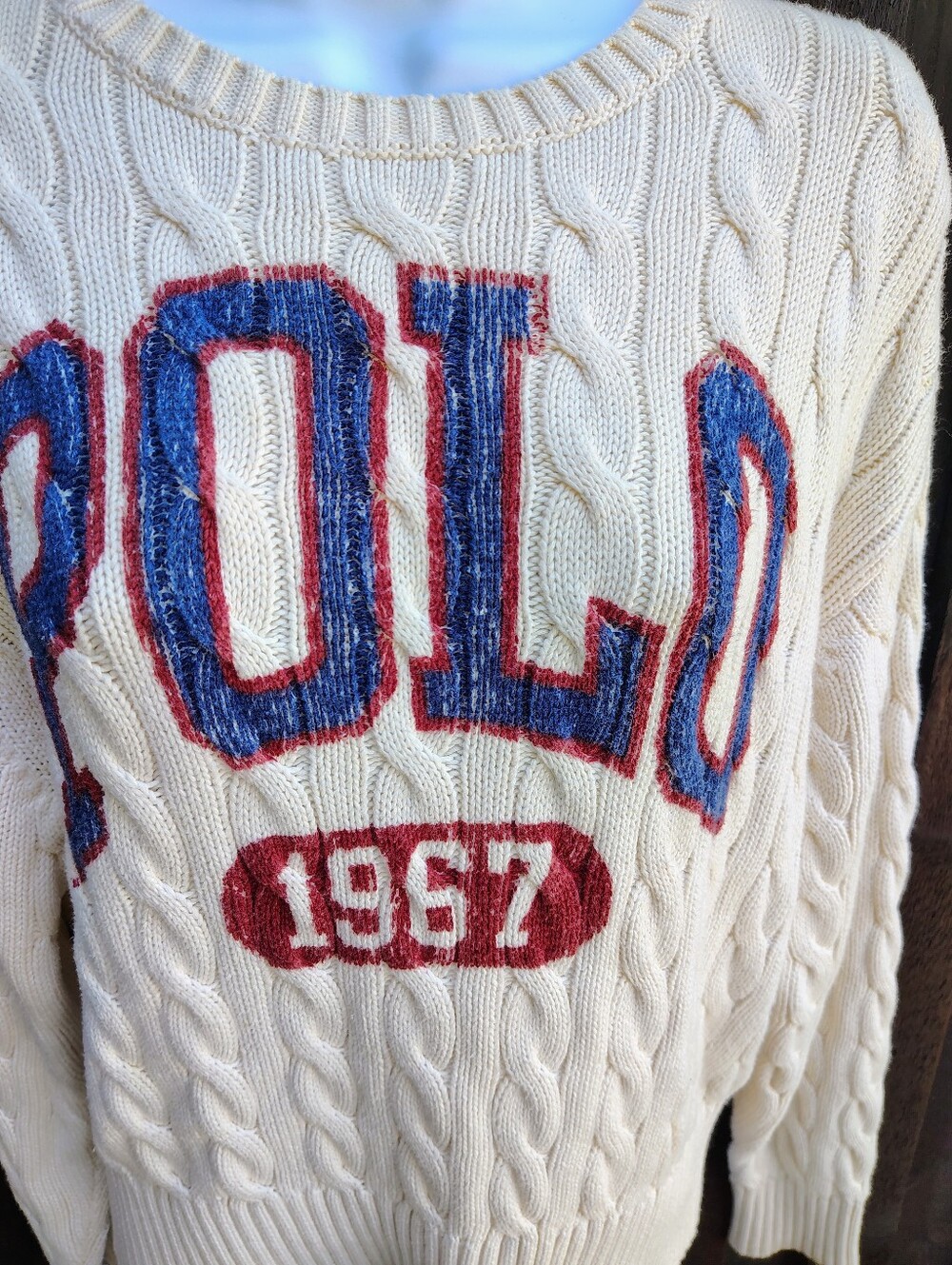 Polo 1967 Cream Cable-Knit Women's Sweater - Picture 2 of 6